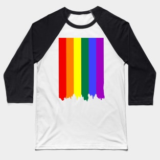 LGBT Gay Pride Rainbow Drip Paint Baseball T-Shirt